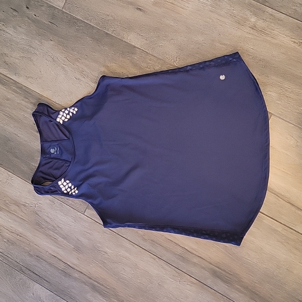 Champion navy tank, reflective chevron pattern, size large